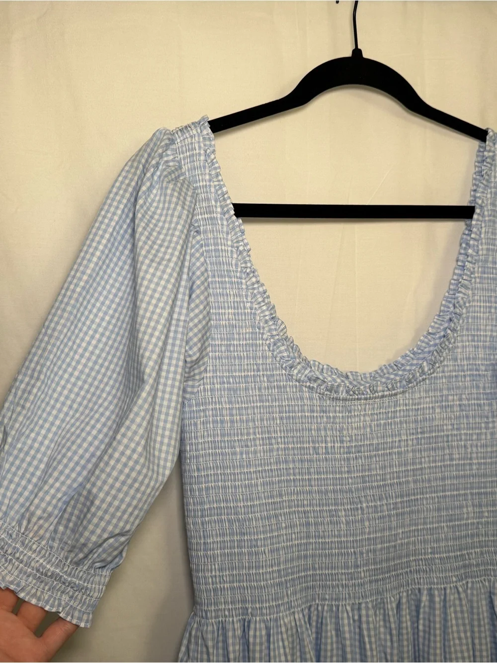 Hill House Home The Louisa Nap Dress Hydrangea Gingham Size Large L Like New - Picture 3 of 8